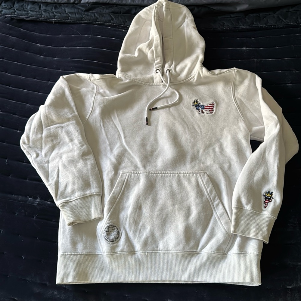 GOAT white hoodie size small